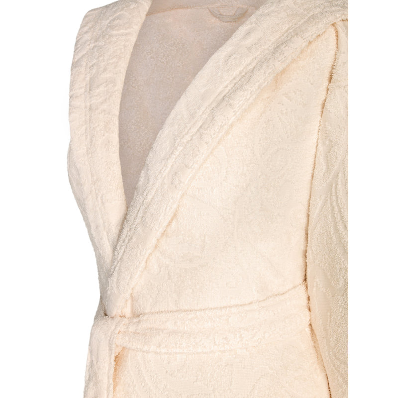 Sharly Ecru 100% Cotton Terry Cloth Bathrobe, XL