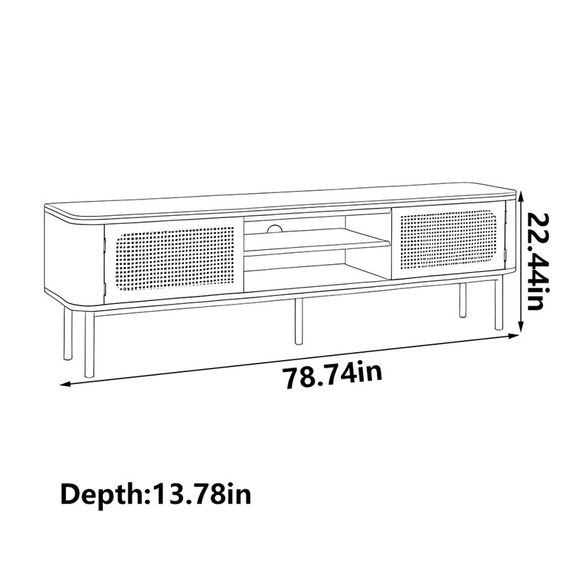 Meuble télé moderne et simple pour le salon, 78.74"