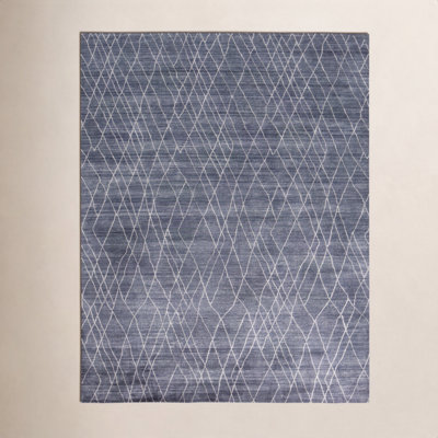 Orville Blue White Hand-Tufted Abstract Rug