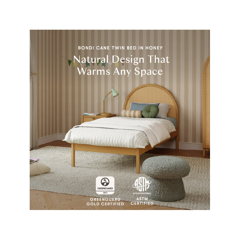 Bondi Full Bed, Honey Cane, Twin