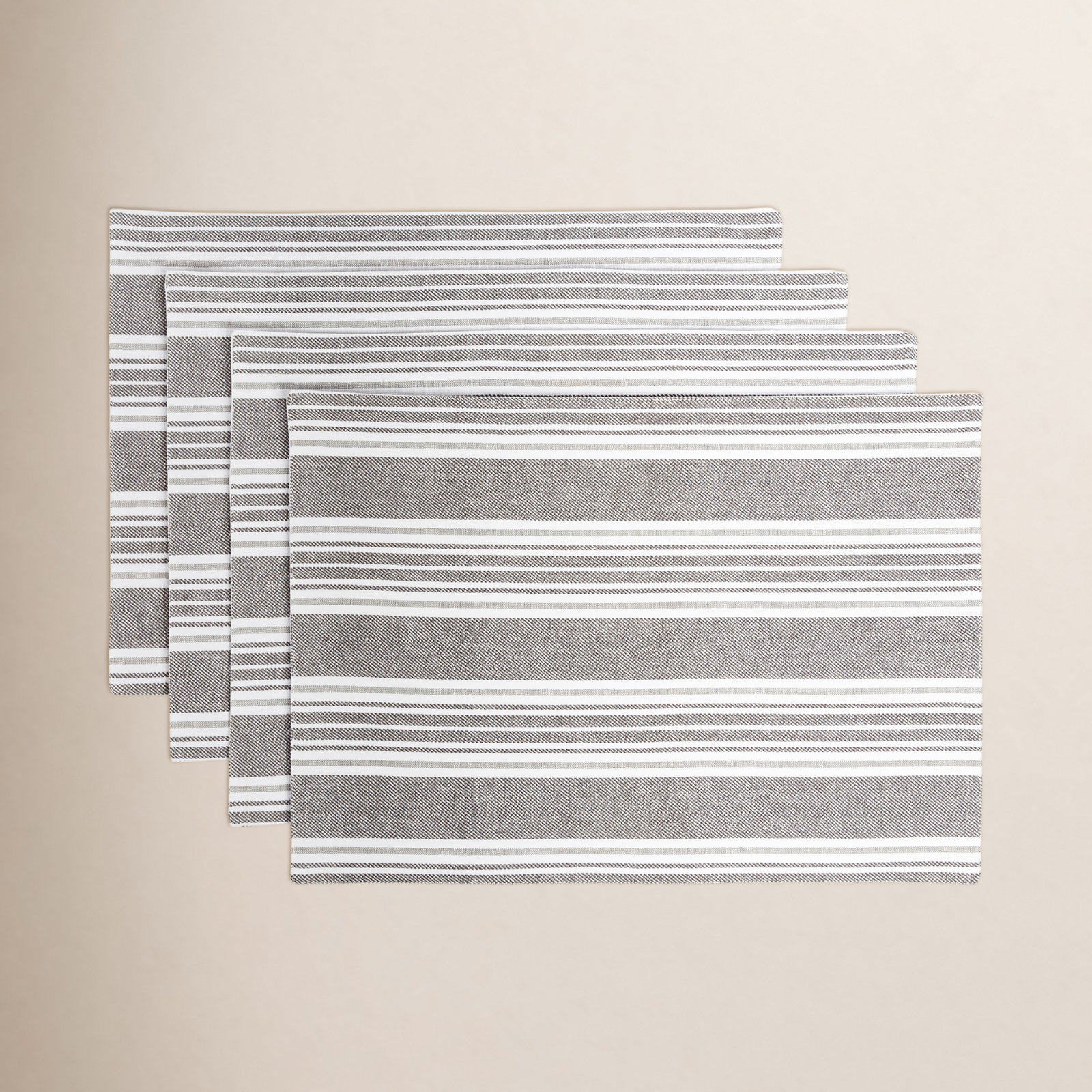 Woven Striped Placemat, Gray