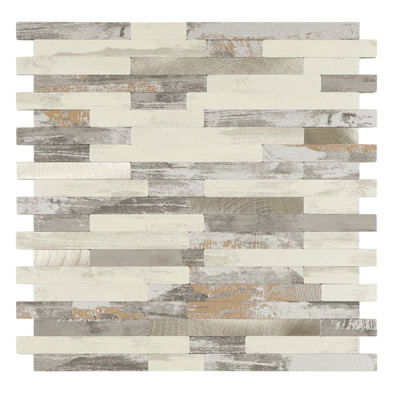 11.73 in. W x 11.5 in. L Fireplace Surround Peel and Stick Subway Tile, Beige Slate
