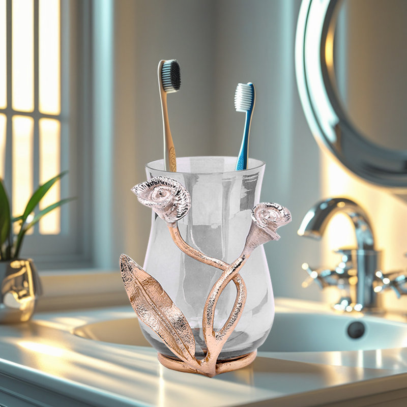 Gobelet en verre The Lily Calla au fini lustre noir - Élégant accent décoratif ou cadeau de Noël