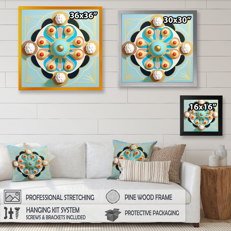 «Flourish Golden Consciousness II», reproduction sur toile, Toile avec cadre photo noir, H 16 po x l 16 po x P 1 po