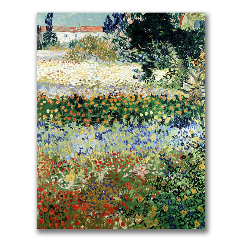 «Garden in Bloom» par Vincent Van Gogh, reproduction d'art sur toile, H 32 po x l 26 po x p 2 po, Toile tendue