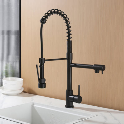 24.8" Modern 2-Function Single Handle Pull Down Kitchen Faucet With Pot Filler