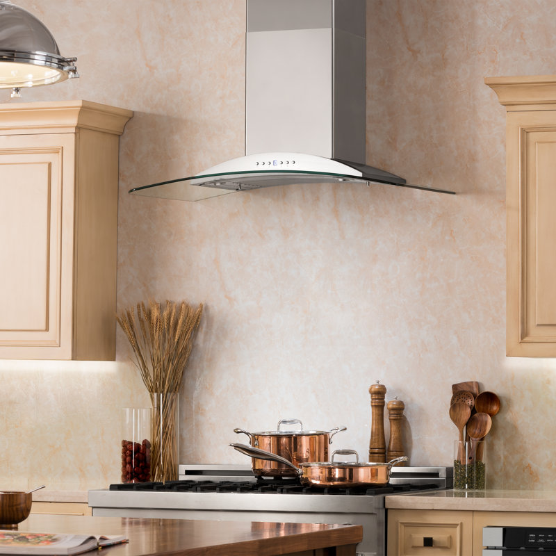 30" KN 400 CFM Convertible Wall Mount Range Hood in Brushed Stainless Steel, 30"