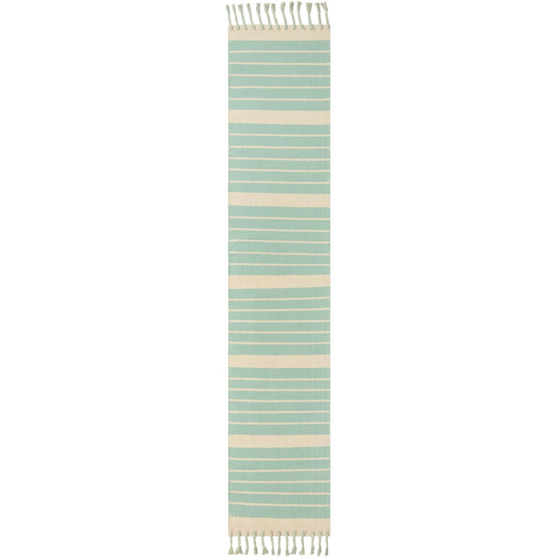 Yellville Cotton Striped Indoor Rug, Runner 2'7" x 12'