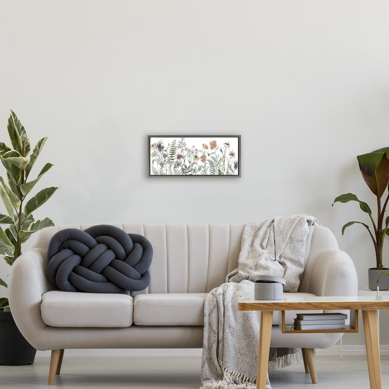Cadre flottant Lush Summer Botanicals, design par Cindy Jacobs, Cadre flottant gris lustré, H 11 po x l 25 po