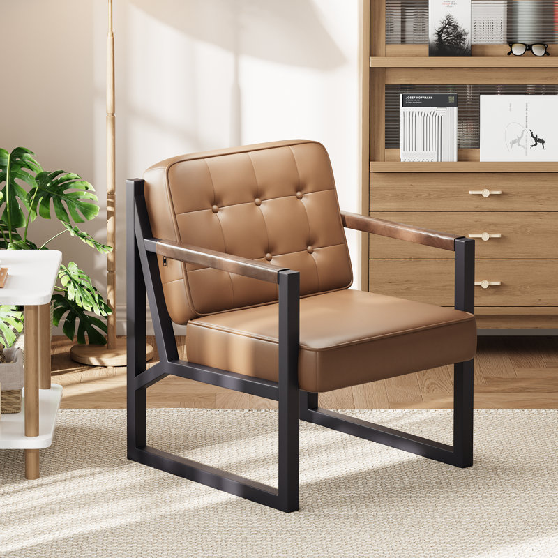 Fauteuil d'appoint Modern, Similicuir brun clair