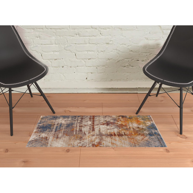 Tapis rétro performance rétro avec franges, Rectangulaire 2 pi x 3 pi