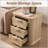 22 Inch Wide Fluted Nightstand with Charging Station-875919338