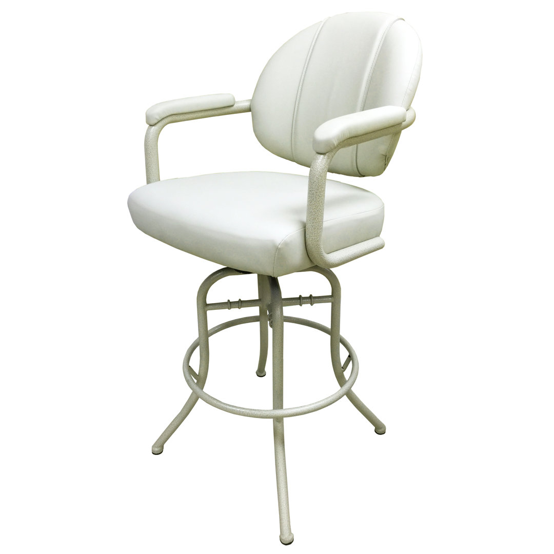 Zyair Swivel Upholstered Counter Stool with Metal Frame Red Barrel Studio® Frame 