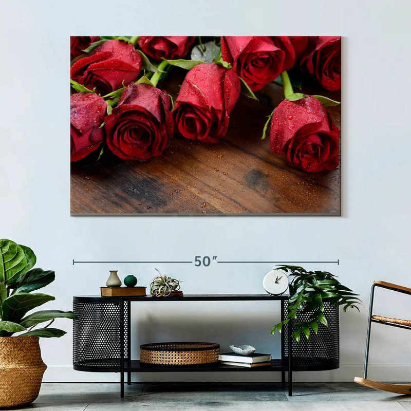 Harnek fraîchement cueillies roses rouges, H 34 po x l 51 po