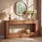 63" Solid Wood Farmhouse Console Table with Open Storage