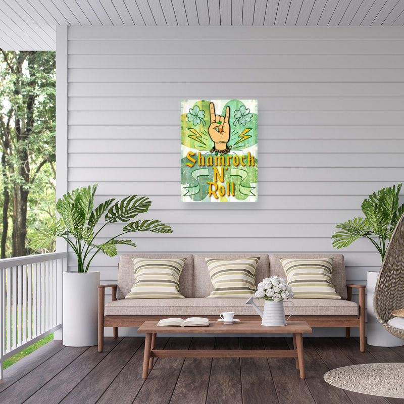 Toile d'extérieur Jess Stempel Shamrock N Roll, 14" H x 19" W