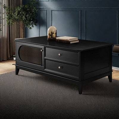 Table basse noire rétro moderne