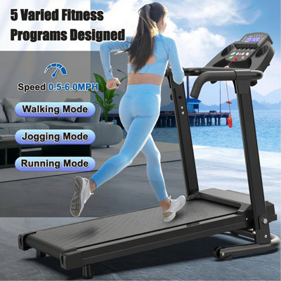 Tapis roulant pliable pour la maison, tapis roulant portable de 2,5 ch avec poignées, capacité de 300 lb, contrôle de l'application et affichage à DEL - Tapis de marche pliable pour la forme