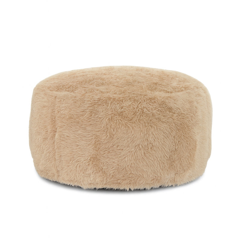 Fauteuil à billes rond en fausse fourrure, Fausse fourrure brune
