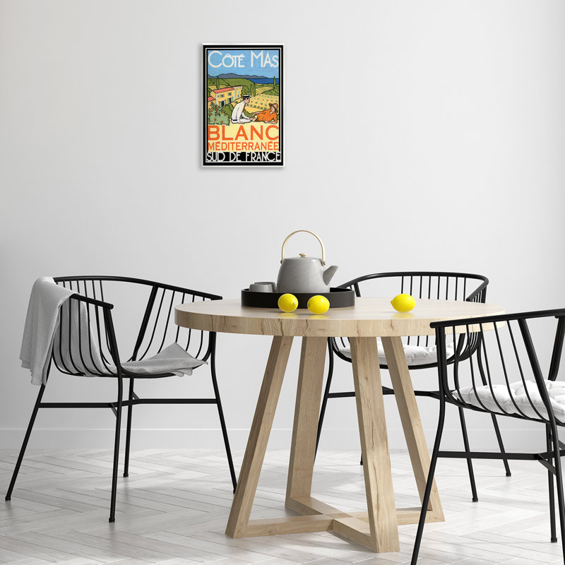 Art antique, affiche de vin blanc, par Jean-Pierre Got, H 15 po x l 10 po