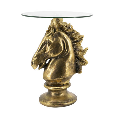 15.5x15.5x20" Horse Head Side Table