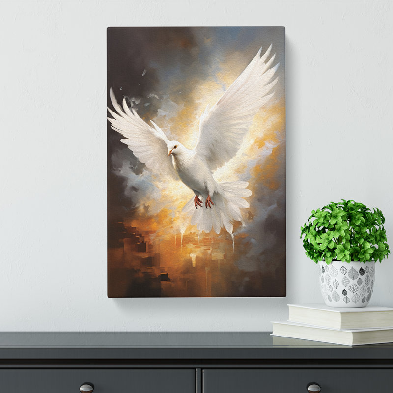 Dove Bird Modern Art - Wrapped Canvas, 60cm H x 40cm W x 3cm D