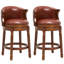 Tabouret de bar pivotant à 360 degrés avec siège en cuir et cadre en bois franc robuste-984754787