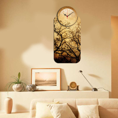 Ensemble de 2 horloges murales décoratives Chic, design moderne, 26,8 x 12,6 pouces | Fabrication 100% bois aggloméré, épaisseur: 0,1 pouce | Parfait pour le salon, le bureau ou la chambre à coucher, les garde-temps élégants et fonctionnels