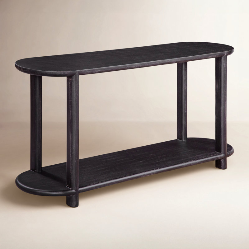 Taya 61'' Solid Wood Console Table, Antique Black