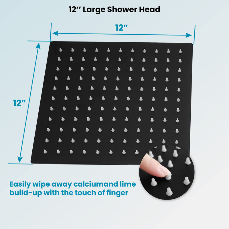 Rain Fixed Shower Head 1.8 GPM GPM, Matte Black