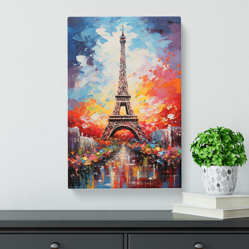 Eiffel Tower Action Painting No.3 - Print, 60cm H x 40cm W x 3cm D