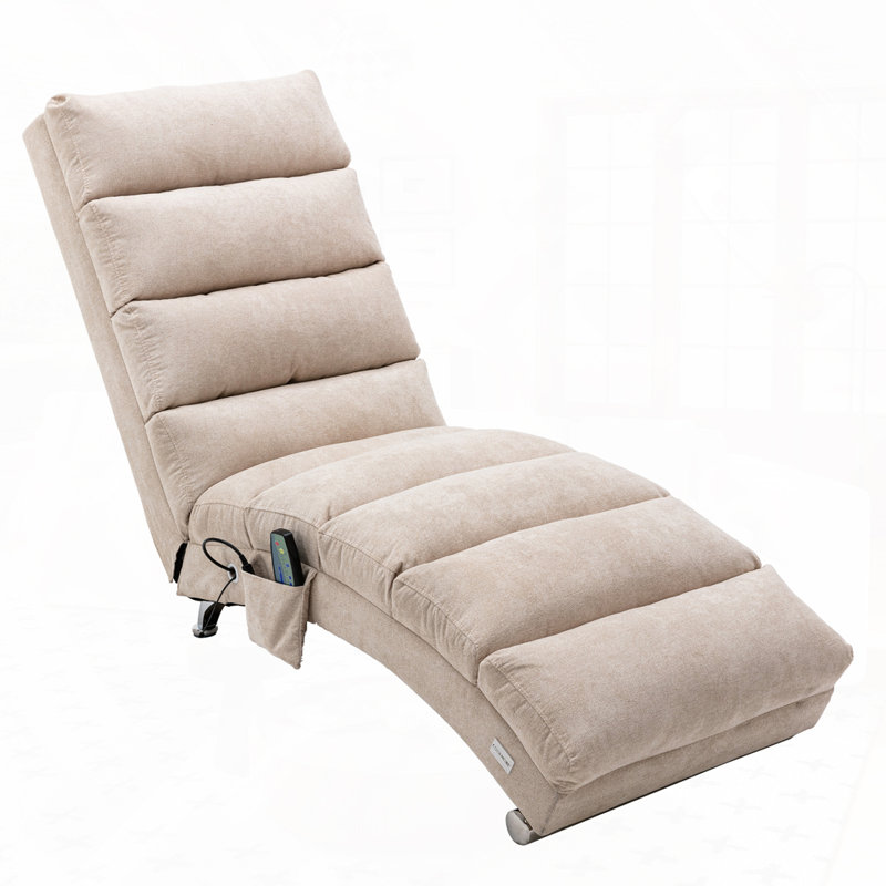 Chaise longue rembourrée Laquasia, Polyester beige
