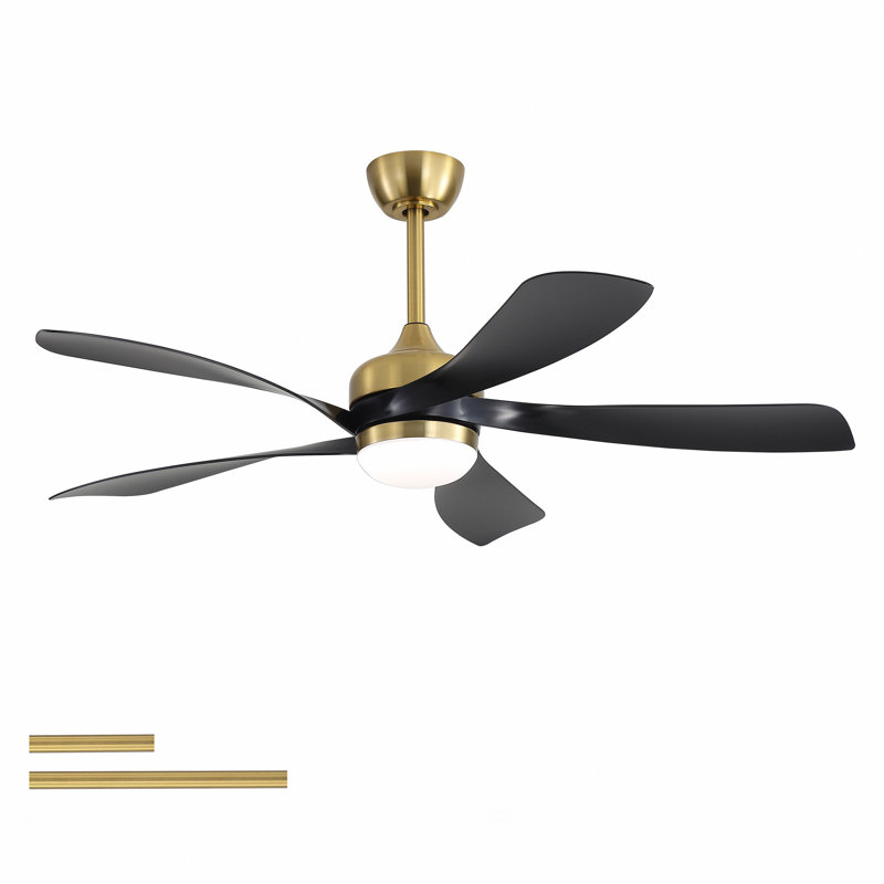 Ventilateur de plafond 52 po avec lumière, télécommande, éclairage à intensité variable réglable et moteur à courant continu silencieux pour la chambre à coucher et le salon