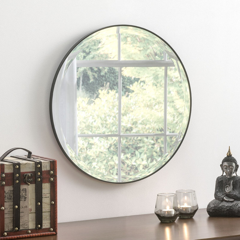 Drumnasole Wood Wall Mirror, Black