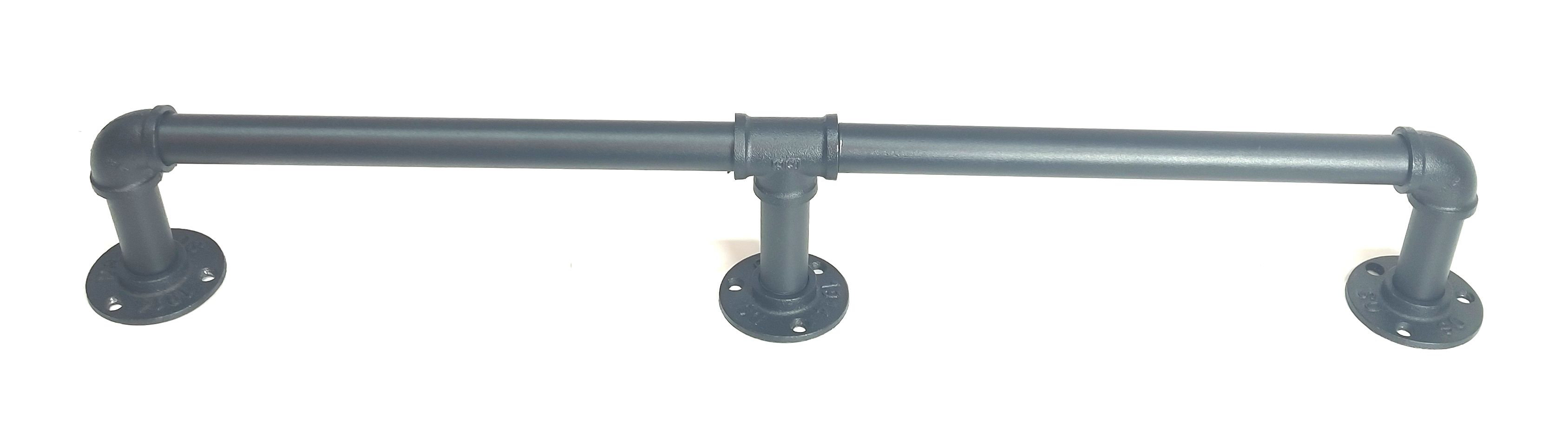 Borough Wharf Industrial Loft Pipe Holder in Black for Shelf Wall 2C ...