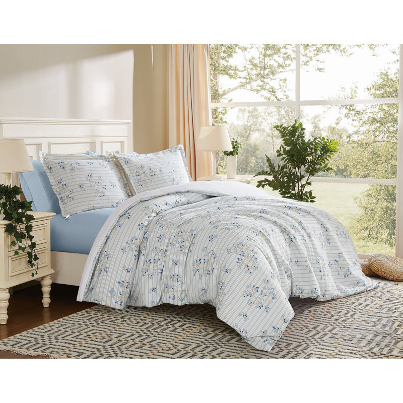 Ensemble de housse de couette Cottage Cottage Classics Emma, Motif floral bleu
