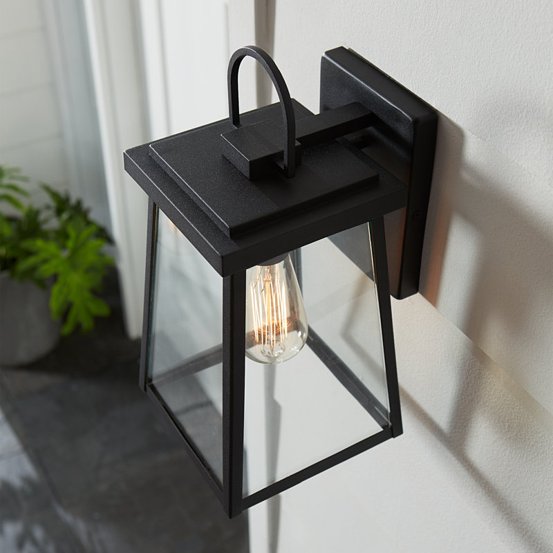 Mclean Wall Light, Black, 14.25" H x 7" W x 8" D