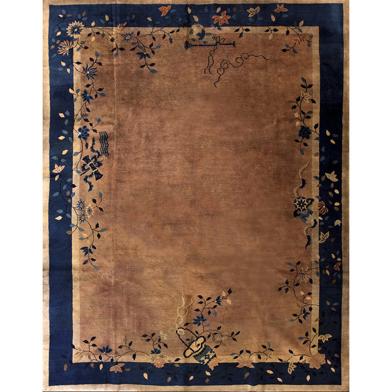 Antique Wool Pile Room Size Chinese Art Deco Design Area Rug