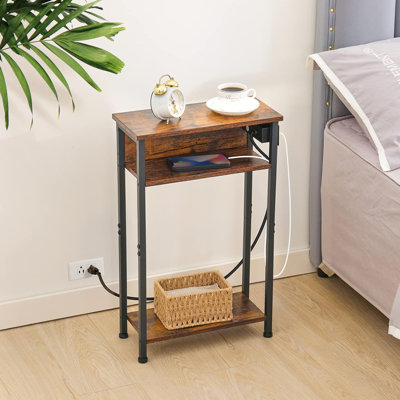 15.4'' W Metal Nightstand