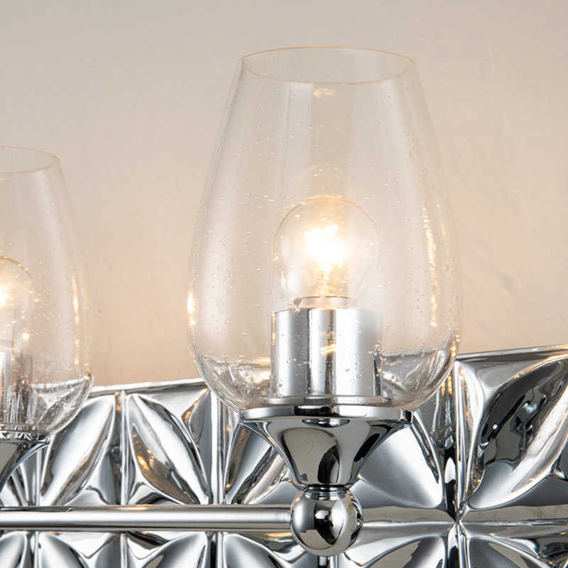Stier Modern 3 Light Vanity, Chrome, Clear
