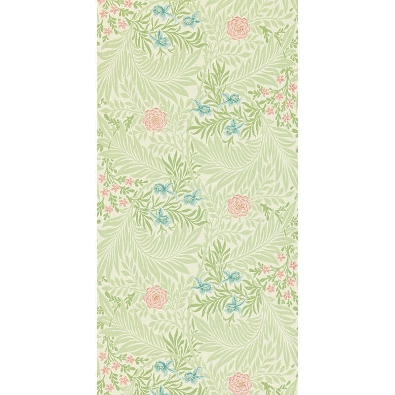 Larkspur Wallpaper, Green/Coral