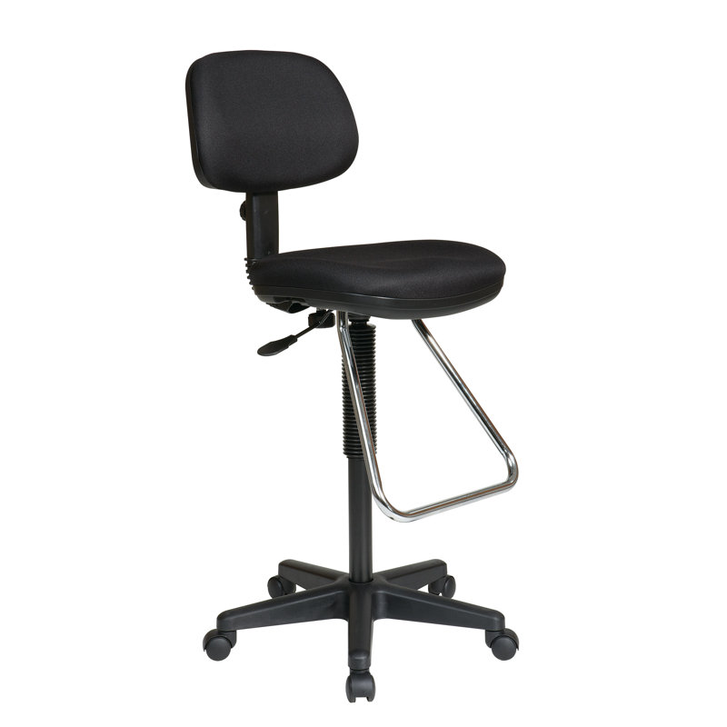 Office Star Products Drafting Chair with Headrest, Icon - Black