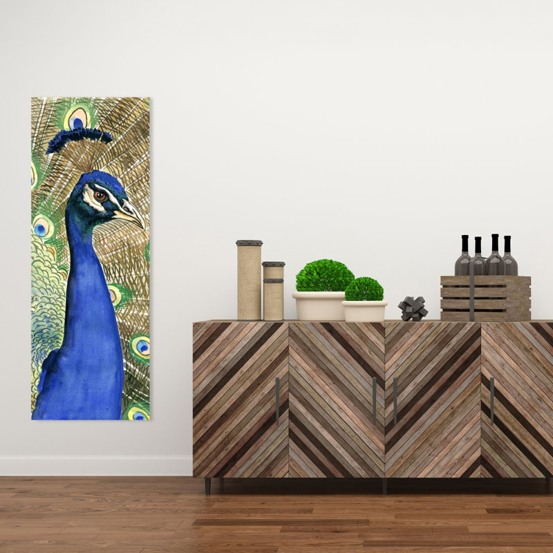 Toile paon - oiseau bleu animaux, décoration murale