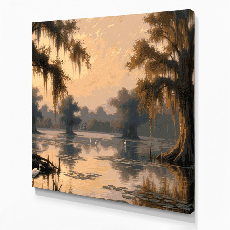 USA State Louisiana Black Canvas Wall Art, 8" H x 8" W
