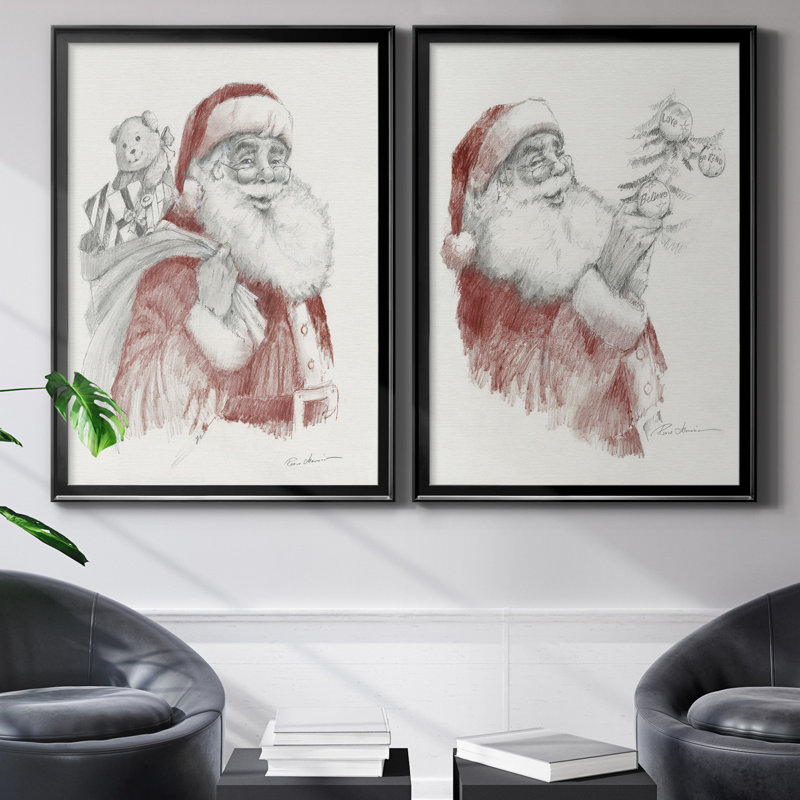Prêt pour Noël - ensemble de 2 reproductions d'art, H 30,5 po x l 42,5 po x P 3 po, H 31,5 po x l 47 po x P 1,5 po