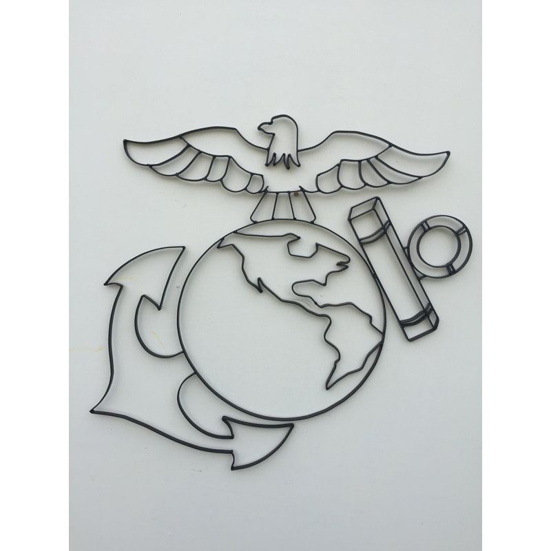 Décoration murale en métal us marine symbol