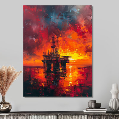 «Red Orange Orange Rig Sunrise Rodeo I», art mural
