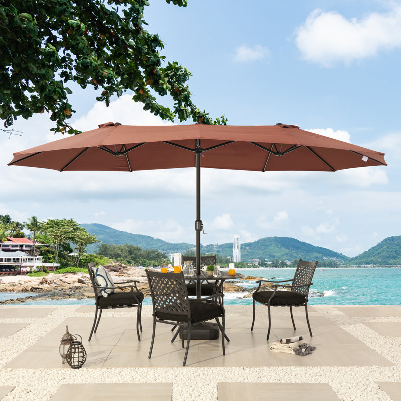Parasol de marché extérieur 15 pi x 9 pi Zadie, Brun
