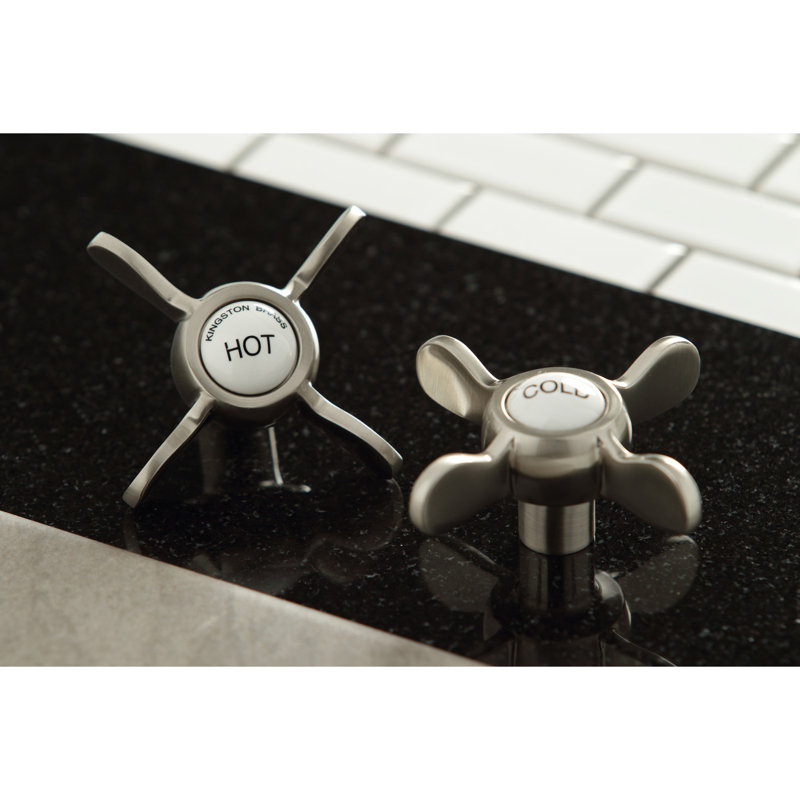 Kingston Brass Kingston Freestanding Supply Line with Stop Valve and Handle, Brushed Nickel