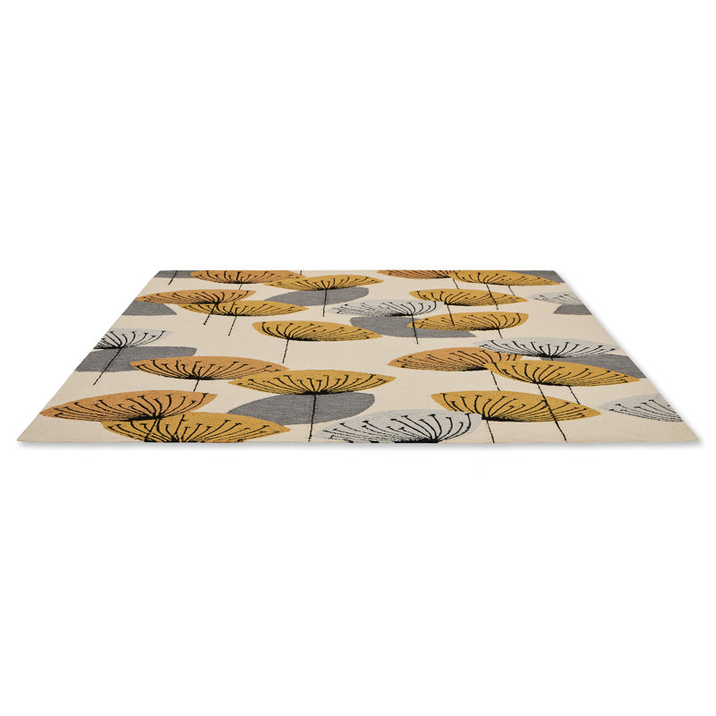 Floral Area Rug in Beige/Yellow/Gray, Rectangle 8'2" x 11'6"